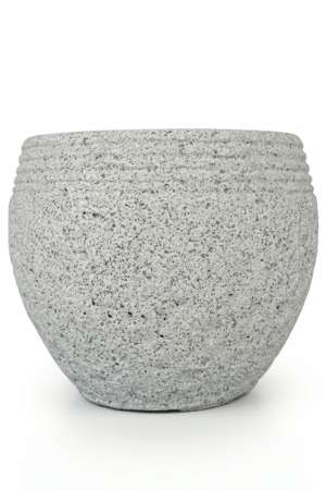 Kübel ROCK GREY – сива бетонна кашпа с релеф