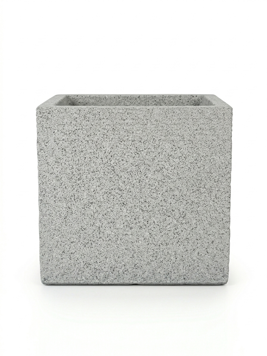 Kübel ROCK GREY – квадратна бетонна кашпа
